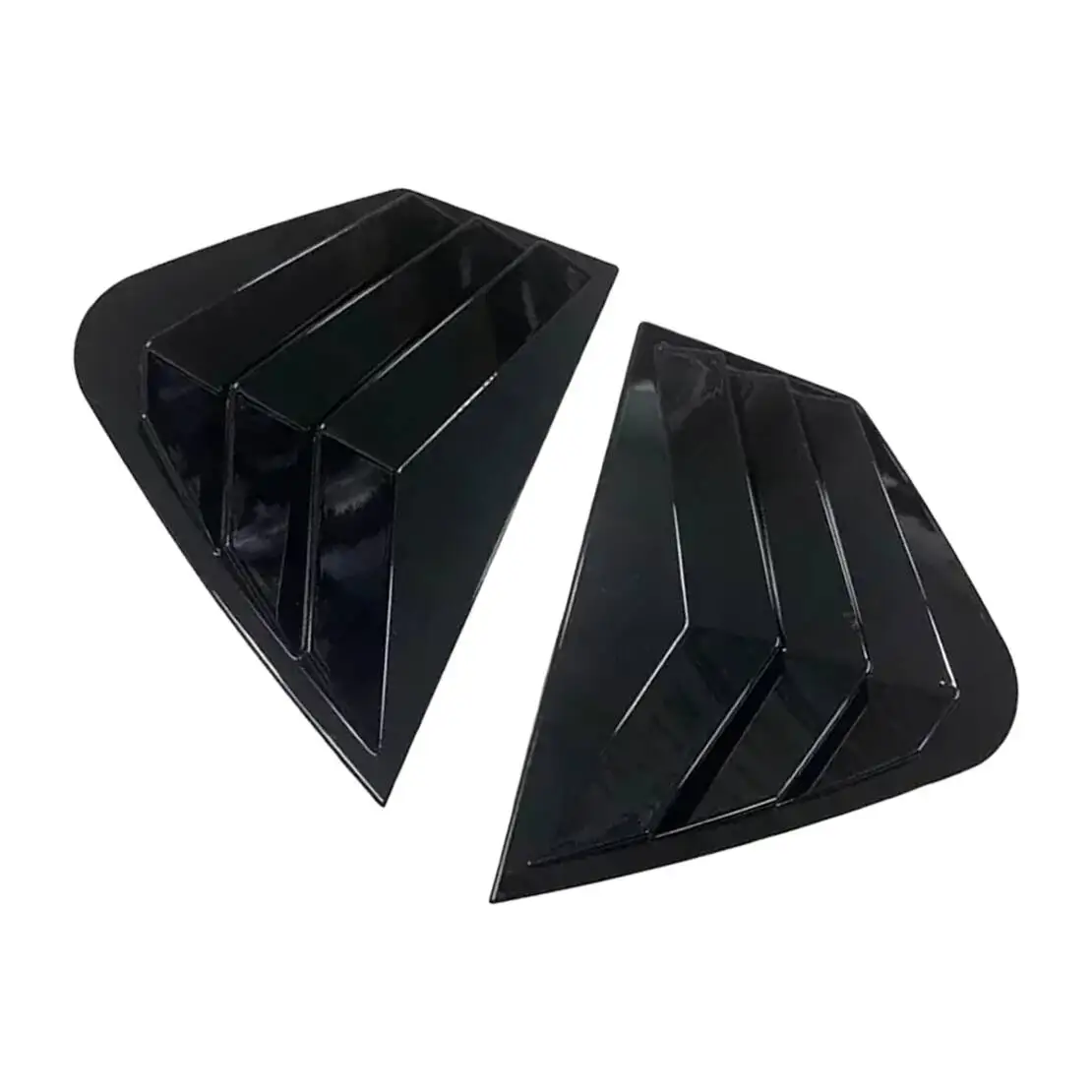 1 Pair Rear Side Window Quarter Louver Vent Cover Trim Fit for Kia Optima K5 2011 2012 2013 2014 2015 Glossy Black ABS