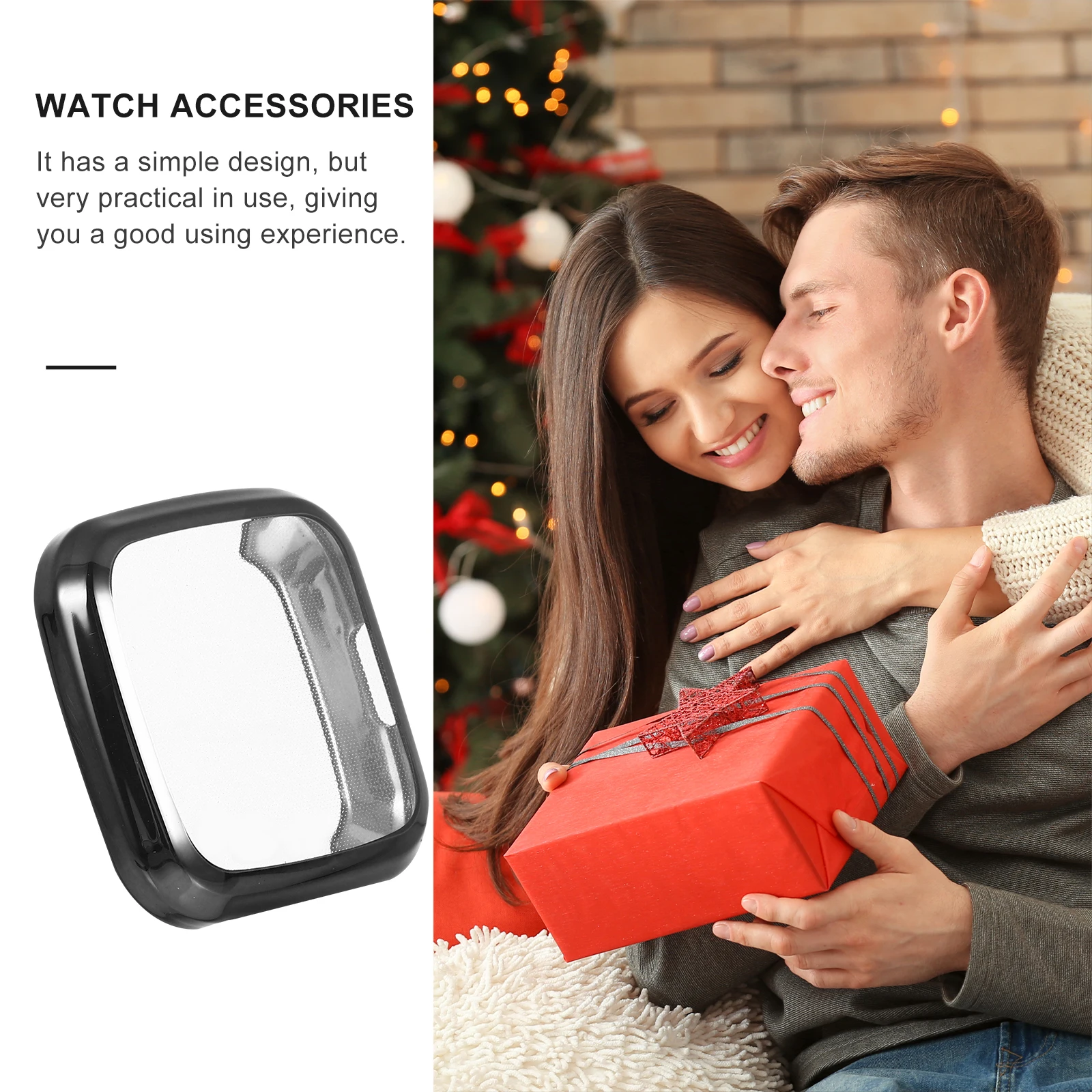 

Watch Protective Frame Cover Durable Tpu Anti-Scratch Protective Shell Bumper Case Cover Compatible for Fitbit Grey