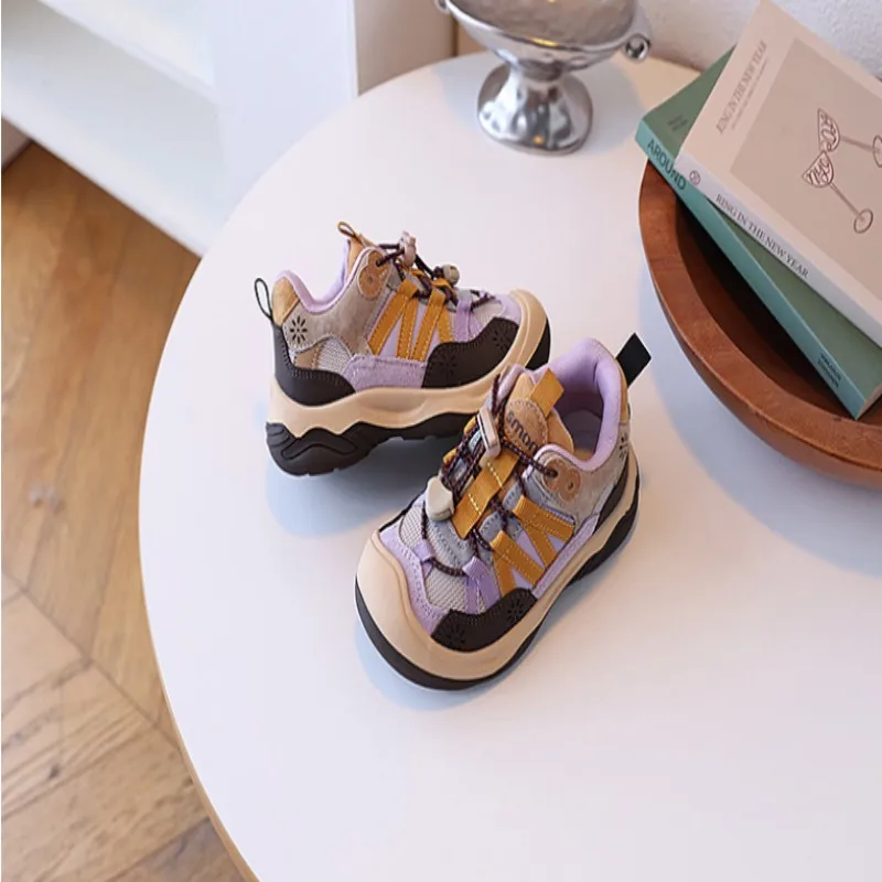 طفل أحذية مشي وسيم للبنين أحذية رياضية أصابع توج لينة أسفل 2025 الخريف جديد الأطفال احذية الجري 26-37 #2