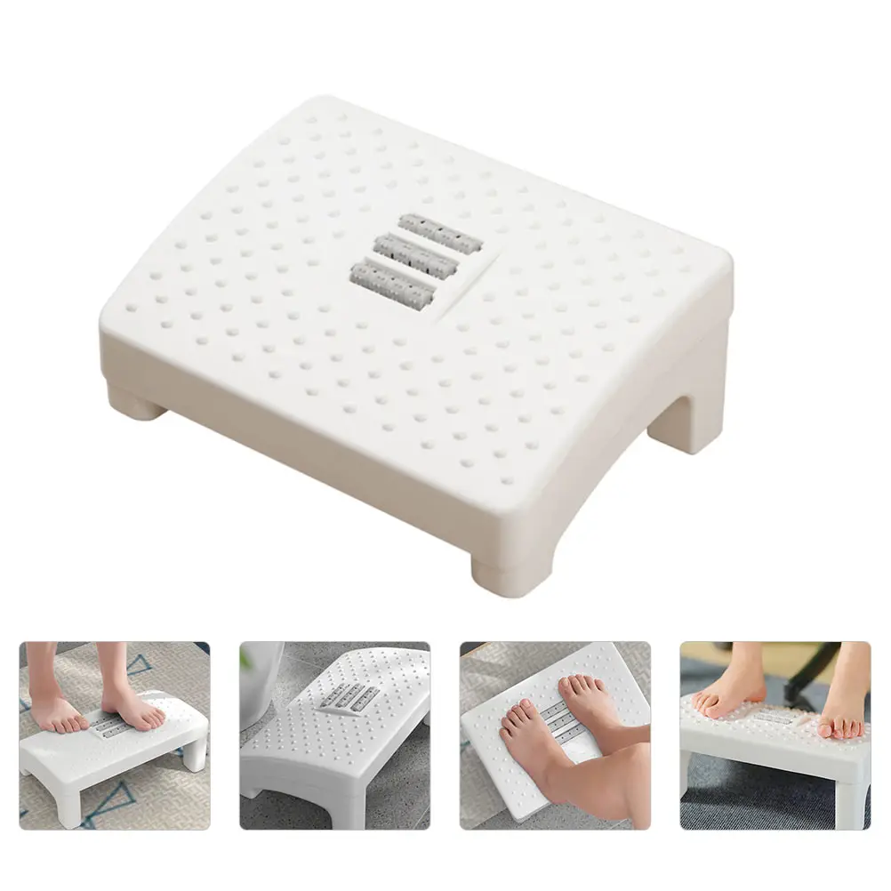Plastic Footstool for Home Office Kids Pedal Piano Practice Non-Slip Stepped Stool White Work Desk Massage Step Stool