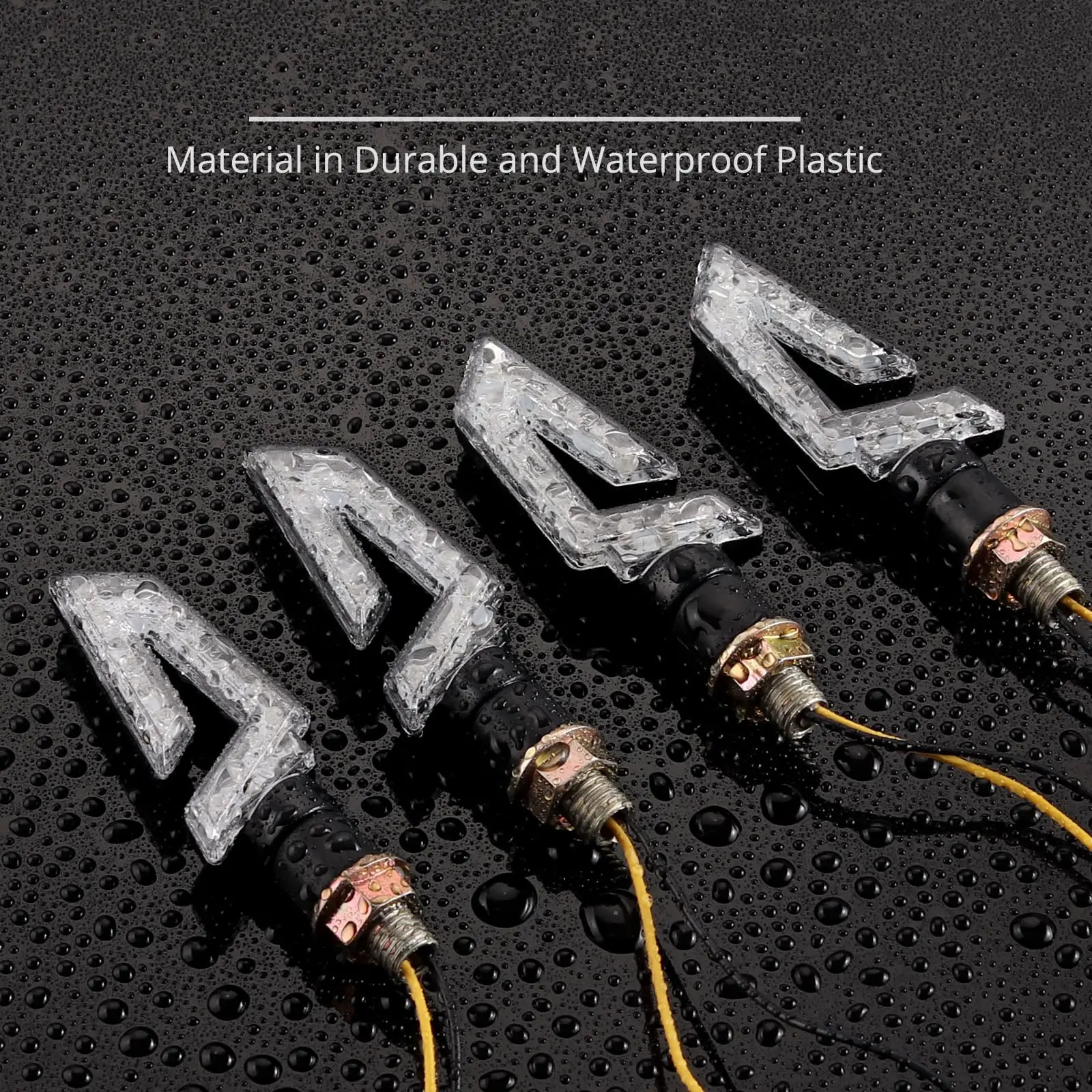 4 Pcs Universal Motorcycle Turn Signal LED Lights Signals Brake Light Bulb Waterproof IP65 High Power Bulb Lamp 10W Amber Signal