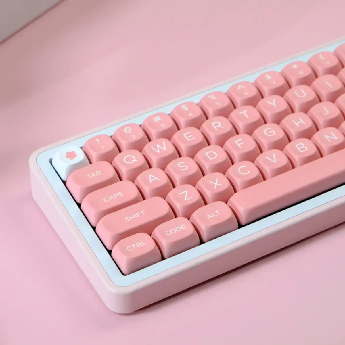 

126 key peach blossom MOA height PBT material hot sublimation keycap suitable for machine game mechanical keyboard keycap