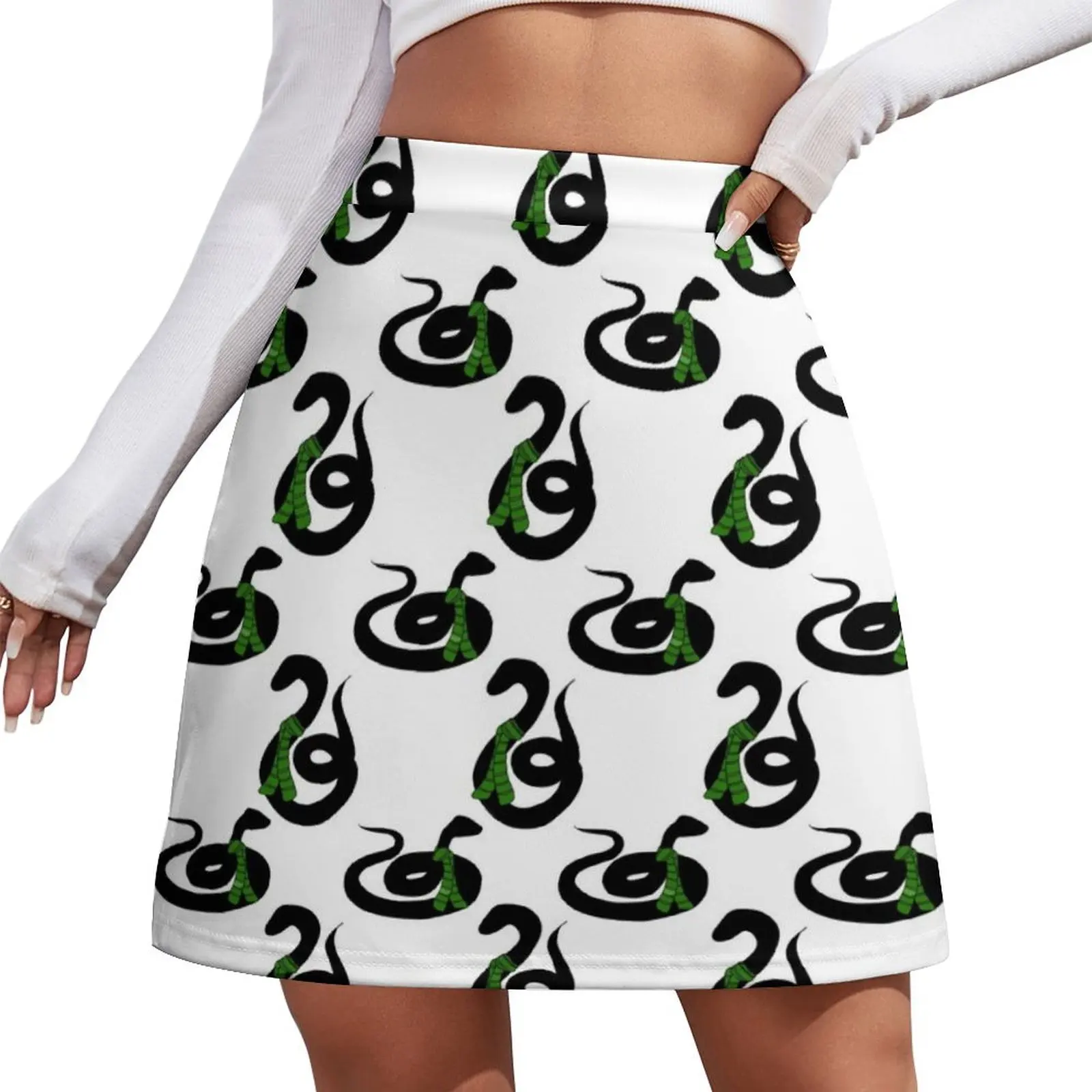 Snakes with Scarfs Pattern Mini Skirt japanese style Skirt for girls