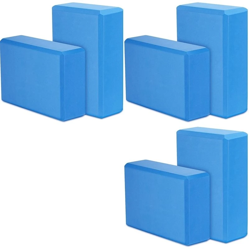 t22c-yoga-blocks-6-pack23x15x76cm-high-density-eva-foam-yoga-block-exercise-brickseco-friendly-lightweightblue