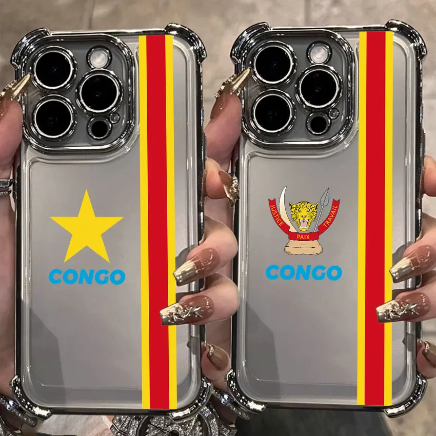 

The Congo Flag LOGO Case For Samsung Galaxy A56 A55 A54 A52 A53 A36 A34 A35 A33 A50 A73 A26 A25 A16 A06 Clear Silver Phone Cover