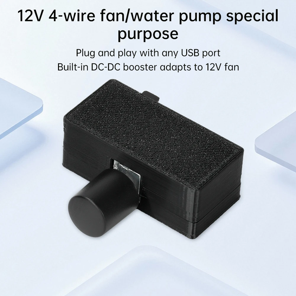 DC 12V PWM Speed Controller 4-Pin Fan Speed Controller Type-C USB Power Supply DIY Water-cooled Radiator with 30cm Cord