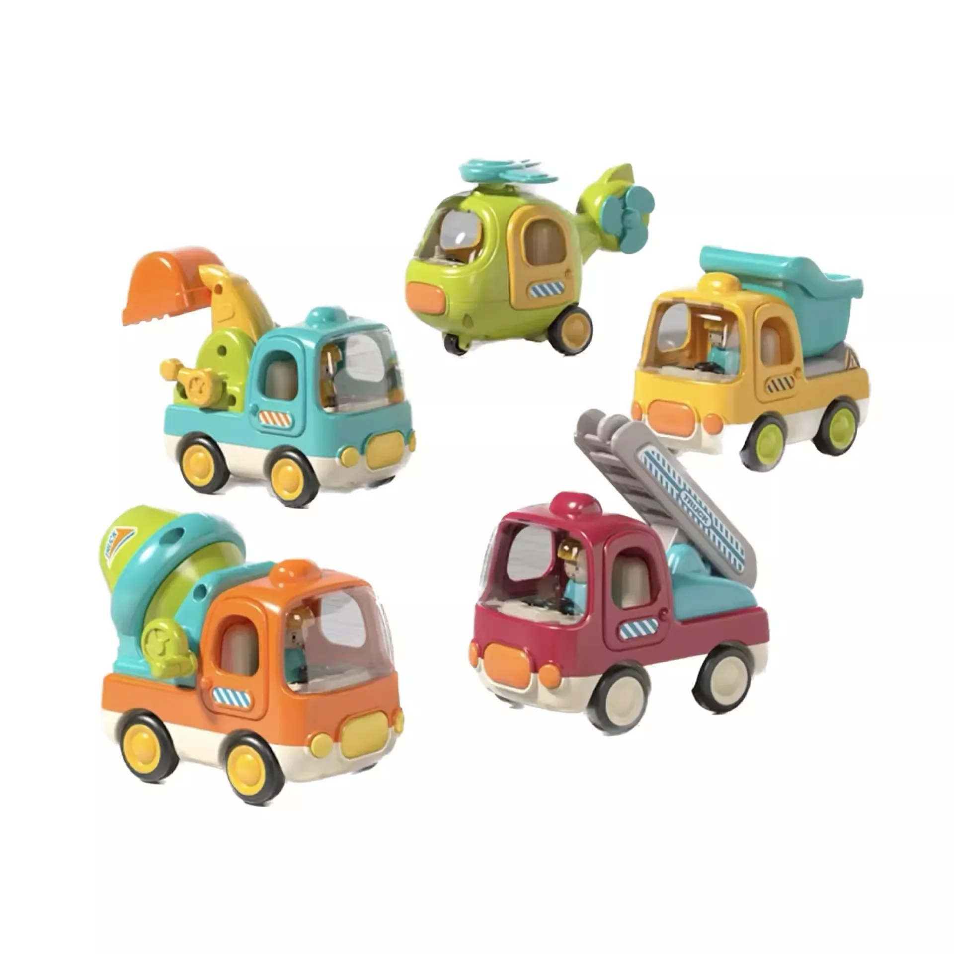 Jouet alimenté par Friction pour tout-petits, véhicule de Construction avec musique et lumières, apprentissage STEM, voiture d'ingénierie, cadeau pour enfants