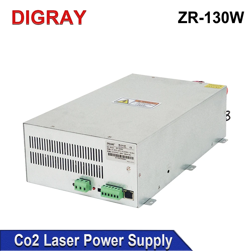 Alimentation d'énergie de laser de ZRSUNS-130W de DIGRAY pour la gravure et la découpe de tube de laser de verre de CO2 de 130W 150W 2 ans de garantie.