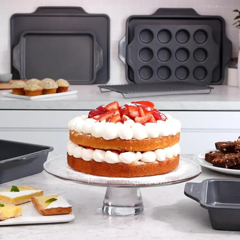 All-Clad Pro-Release Nonstick Bakeware Set =Oven Safe =Sheet, Cookie Sheet, Muffin Pan, Cooling & Baking Rack, Round Cake Pan