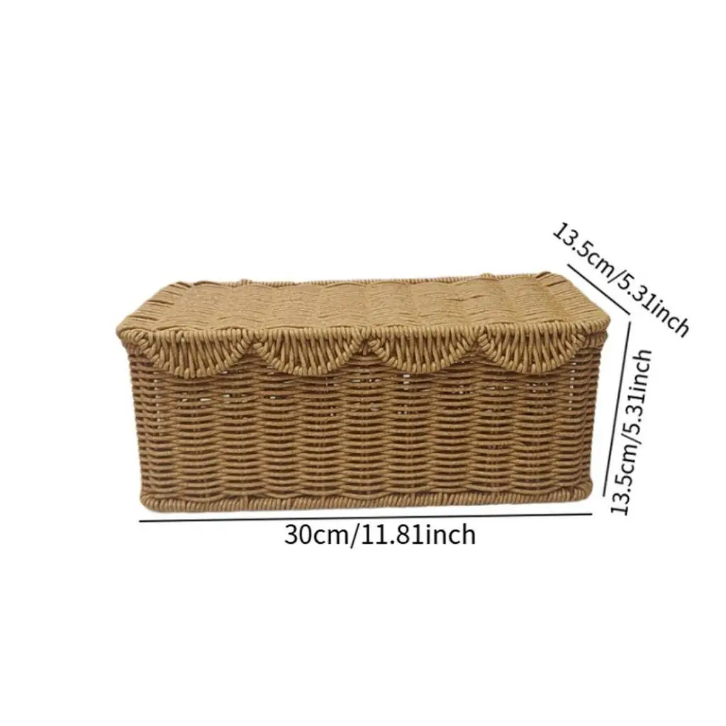 Cable Management Box Reusable Decoration Handmade Rattan Case for Tabletop Messy Cables Living Room Loose Wires Management Home view 6