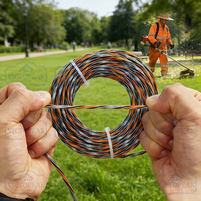 Professionelles Gartengeräte-Zubehör: 3,0mm*15m Trimmerfaden für Freischneider-Trimmerköpfe – Detail 2