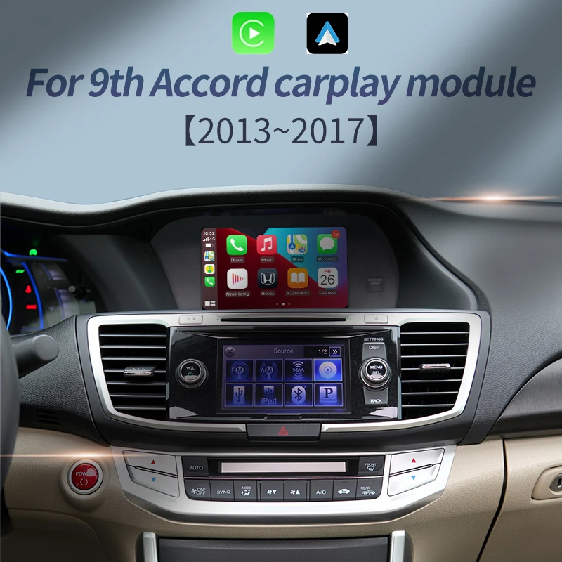 For Honda Accord 9 9.5th Gen 2013-2017 Wireless Apple CarPlay Module Android Auto Decoder Box OEM Screen Retrofit