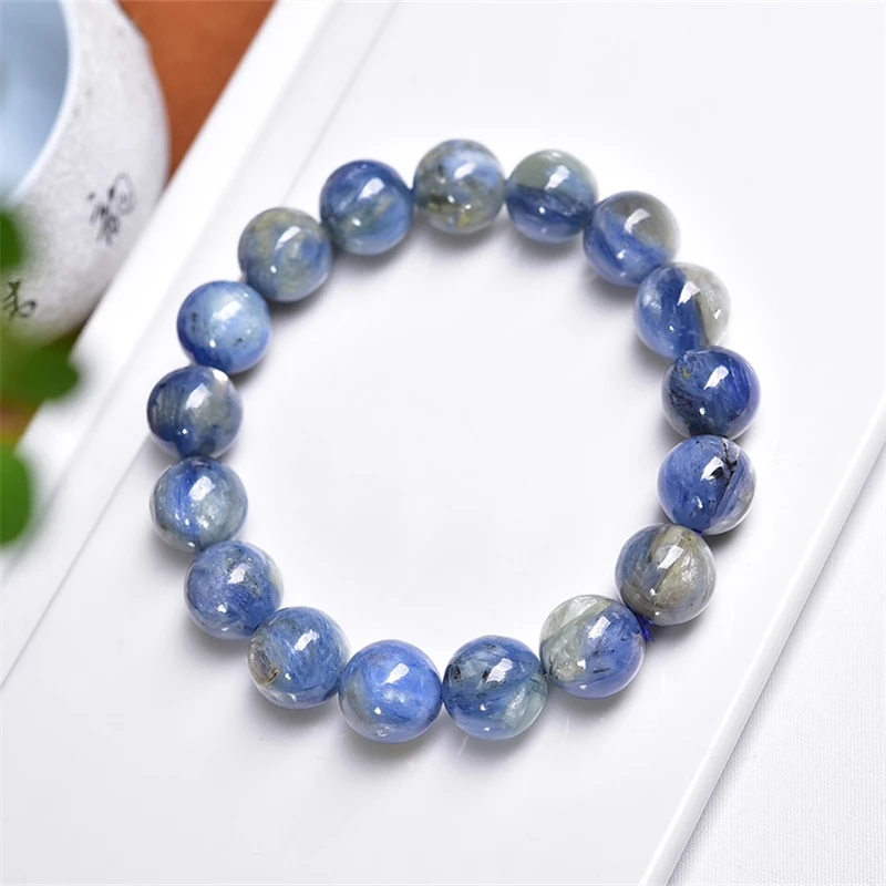 11MM Natural Kyanite Bracelet Crystal Reiki Healing Fengshui Stone Fashion Jewelry Gift For Women Men 1PCS