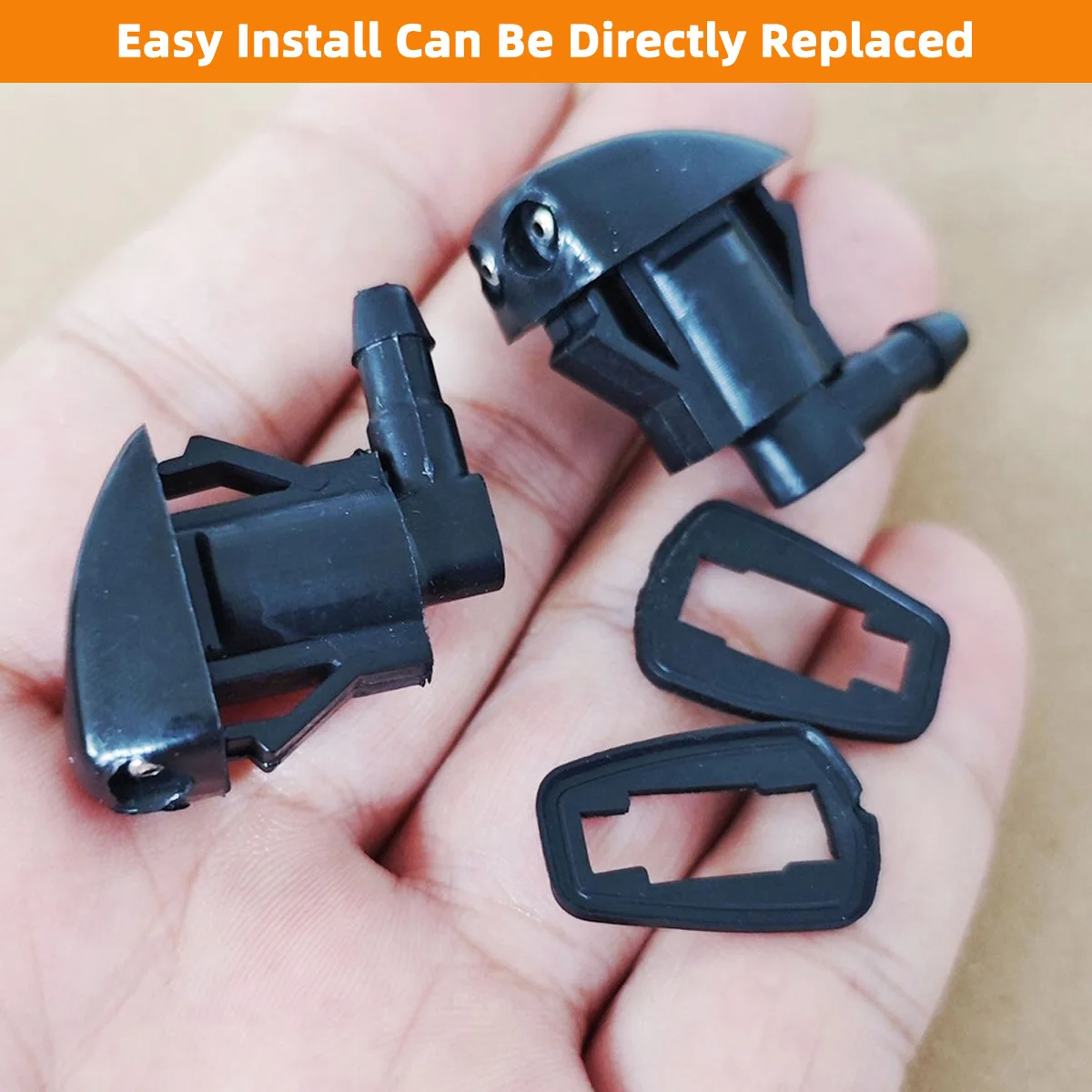 2 Stück Doppelloch-Windschutzscheiben-Waschdüsen passend für Jeep Liberty, Dodge Nitro, Corolla, Camry, Grand Cherokee, 55157319AA, 4806312AA – Detail 4