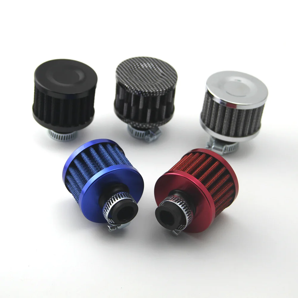 Universal 12mm Motorcycle Oil Cold Air Intakes for Cars Filter Kit Crank Case Vent Cover Breather