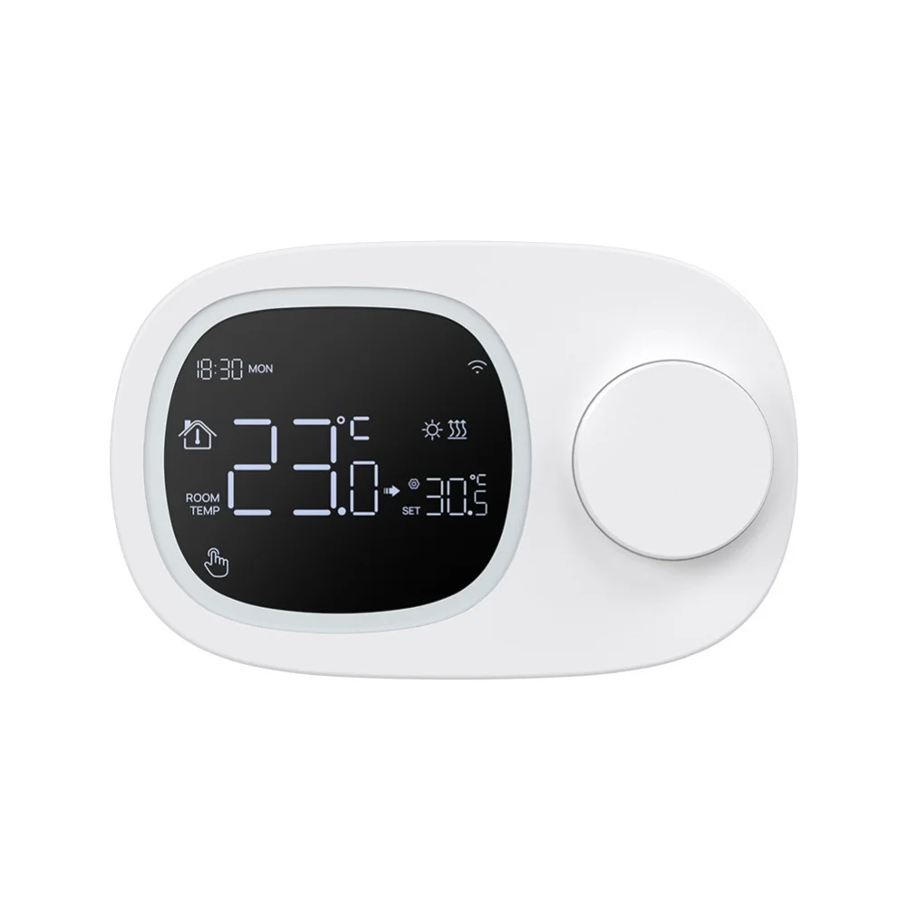 

Беспроводной умный термостат газового котла, совместимый с голосовым управлением и удаленным приложением для точной домашней температуры