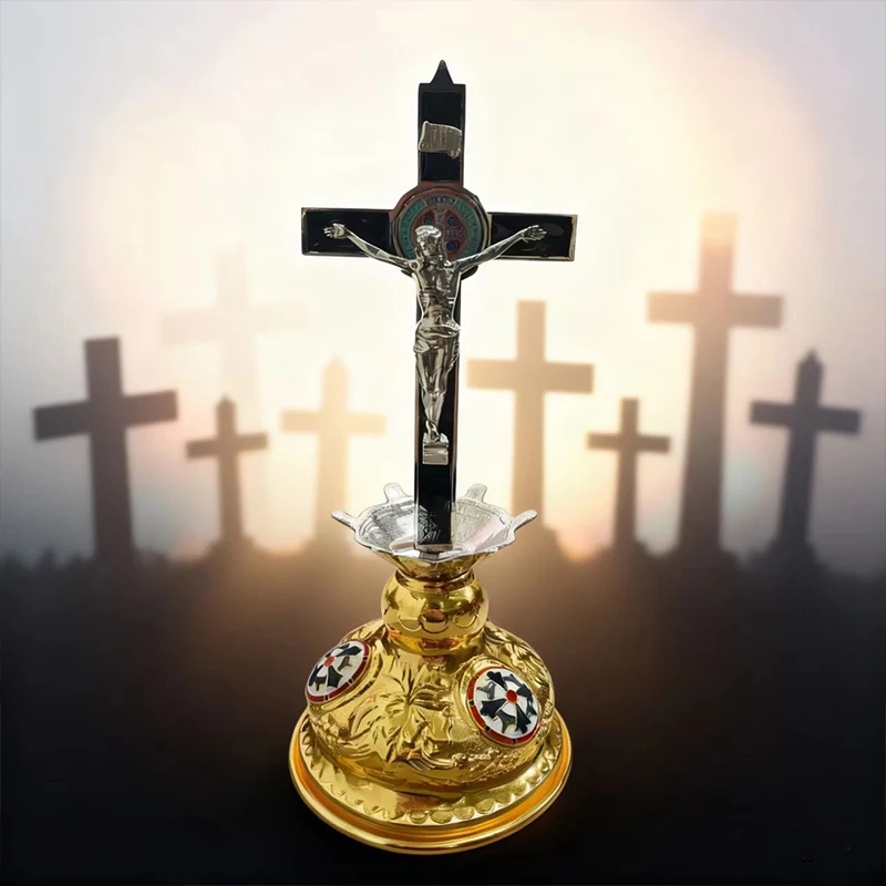 جديد الأرثوذكسية الصليب نعمة الصليب مع حامل للكنيسة ديكور المنزل شغف يسوع أيقونة الأحمر والأزرق Enomal الصليب صندوق هدية