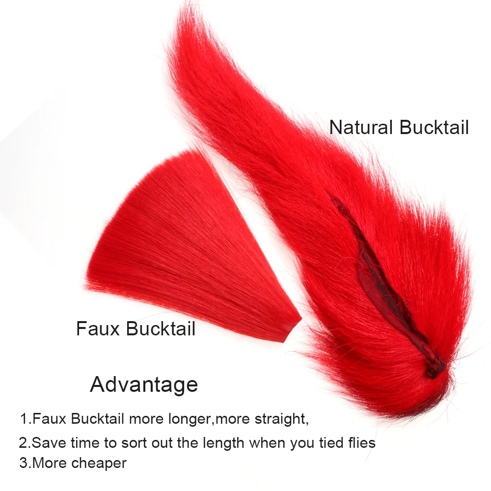 5,71 Zoll lange, konisch zulaufende Kunst-Bucktail-Faser zum Fliegenbinden für Mayfly-Schwänze, Nymphenflügel, Streamer, Poppers, Bucktail-Musky-Jig-Köder – Detail 5