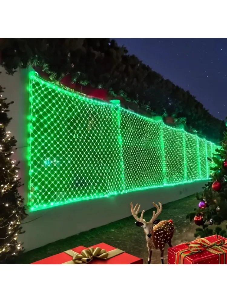 Halloween LED Large Outdoor Mesh Net String Lights Christmas Party Decoration DIY Window Curtain Lights Horror Props Bar