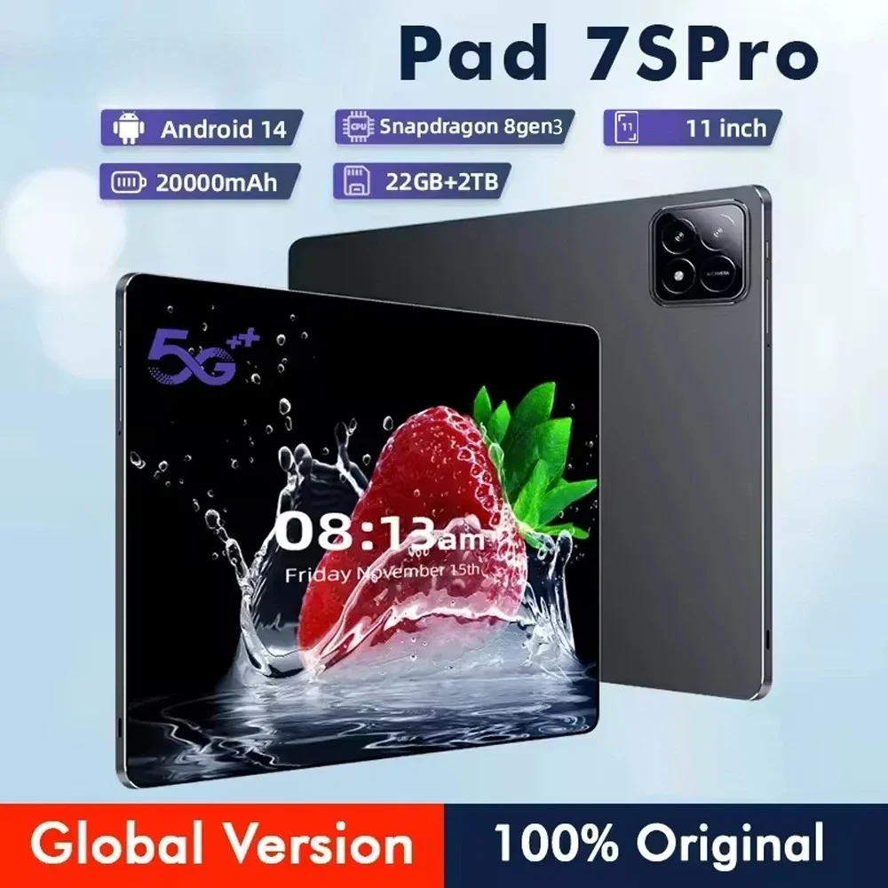 

Оригинальный планшет Pad 7s pro Tab, Android 14, 22 ГБ + 2 ТБ, глобальная версия, 20000 мАч, 5G, с двумя SIM-картами, Wi-Fi, детский планшетный ПК, детский Mi Laptop