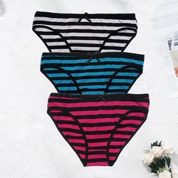 YOUREGINA Striped Woman Underwear Plus Size Seamless Panties Lace Cotton Under Wear Briefs Women Underpants Lingerie 3 pcs/lot