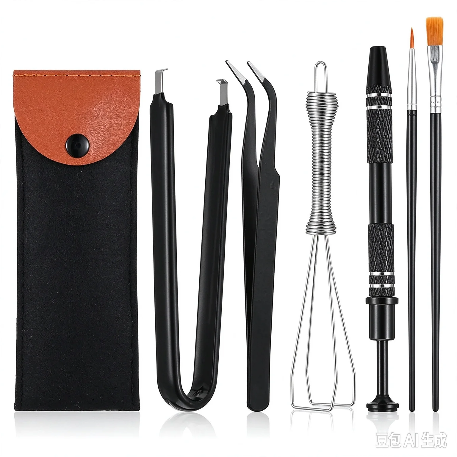 【1Set Keyboard Cleaning Tool Kit Metal Keycap Puller Stem Holder Switch Puller Lubrication Pen Lube Brush W/Storage Bag】