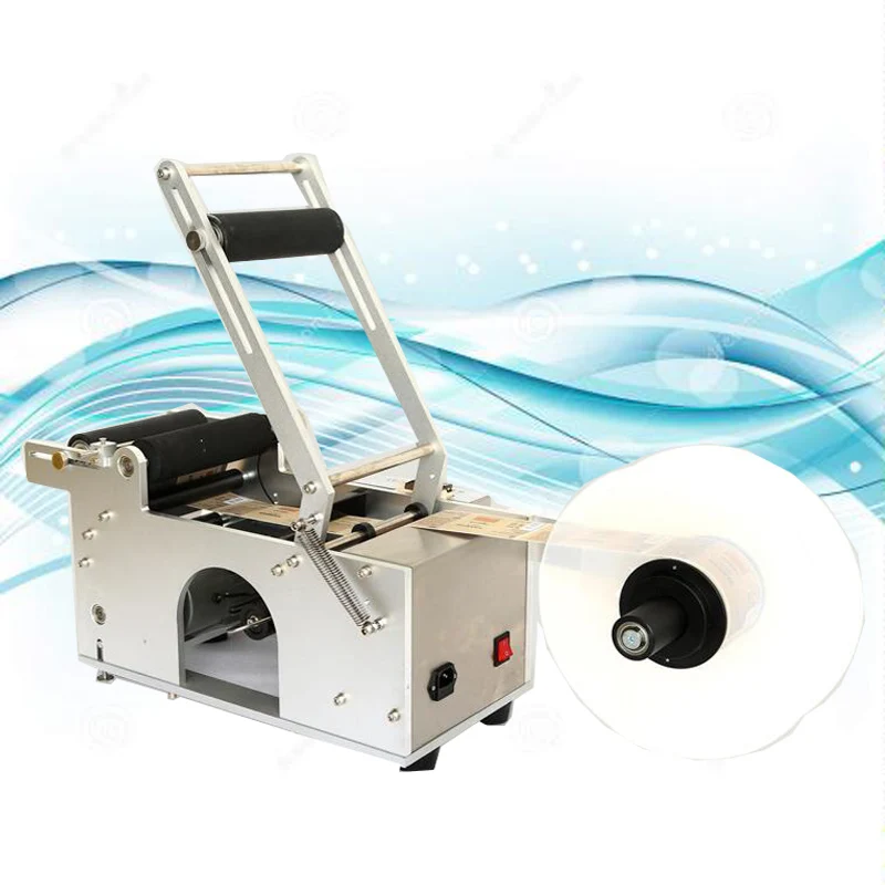 Round Bottle adhesive Labeling Machine With Coder PET Glass Metal Sanitizer Gel Bottles Label Dispensor