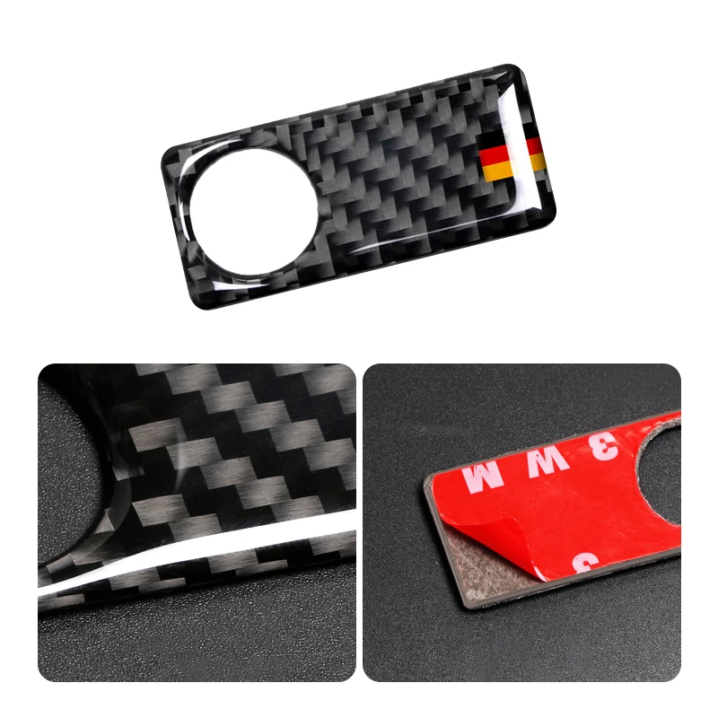 1Pcs Carbon Fiber Car Glove Box Panel Handle Cover Sticker Trim Decor Decal For Mercedes Benz C class W204 260 300 2007-2014