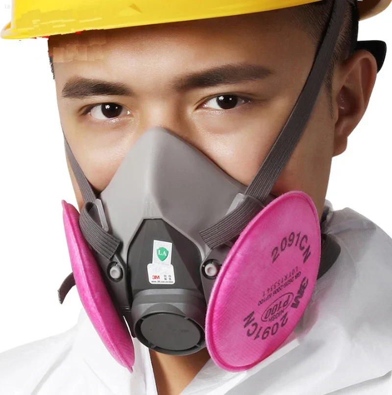 Maska przeciwgazowa 3M 6200 do dekoracji farby w sprayu Chemiczna maska przeciwpyłowa Ochrona ciała Toksyczny filtr parowy Respirator Półmaska wielokrotnego użytku