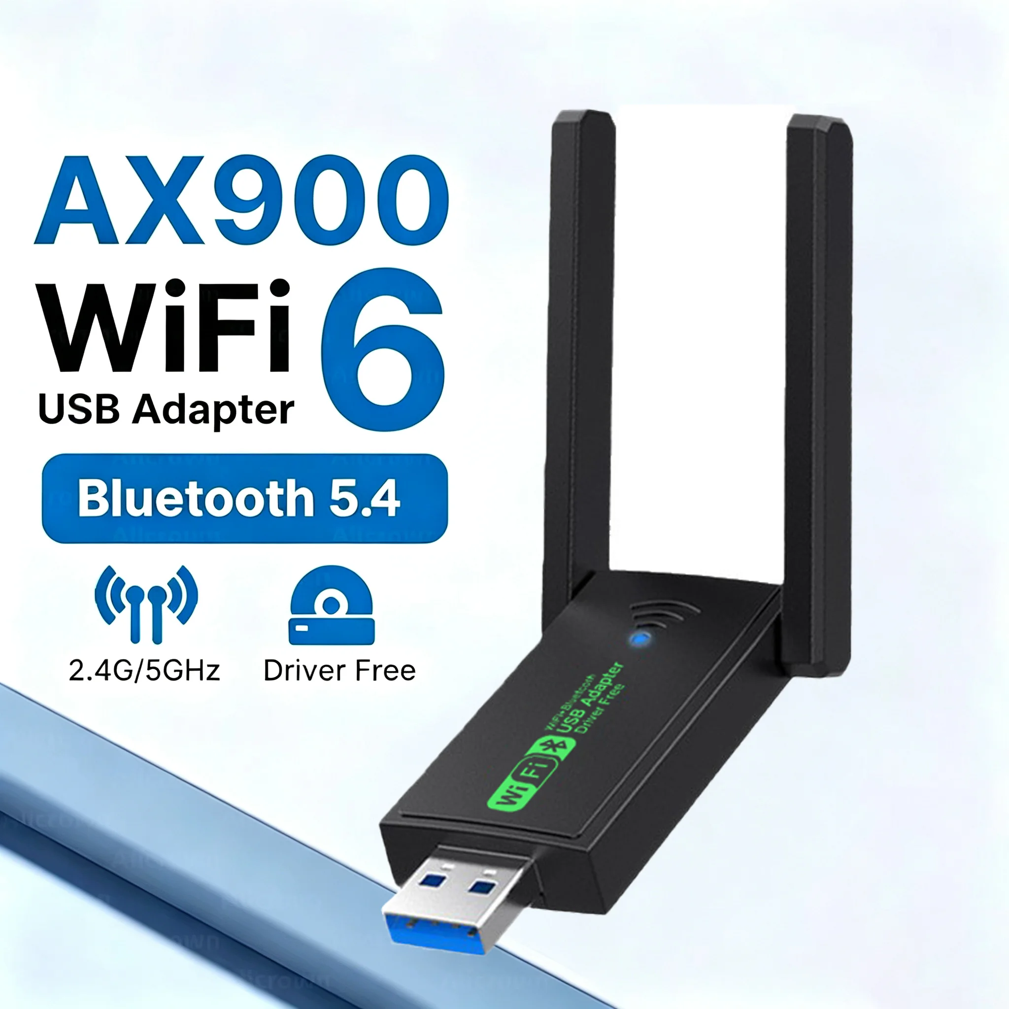 AX900 WIFI6 Bluetooth 5.4 USB Wireless Adapter 2,4G/5Ghz 900Mbps Dual Band 4-Antennen WiFi Netzwerkkarte Dongle Nur für WIN10/11