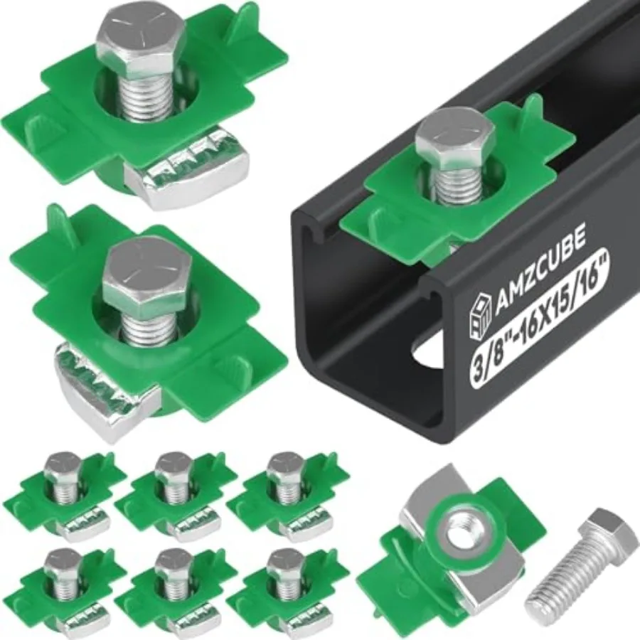 

3/8"-16 Nylon Strut Channel Cone Nut and Bolt - Pack, 8mm Thickened Strut Channel Squeeze Nut, Compatible with Strut Channel Su