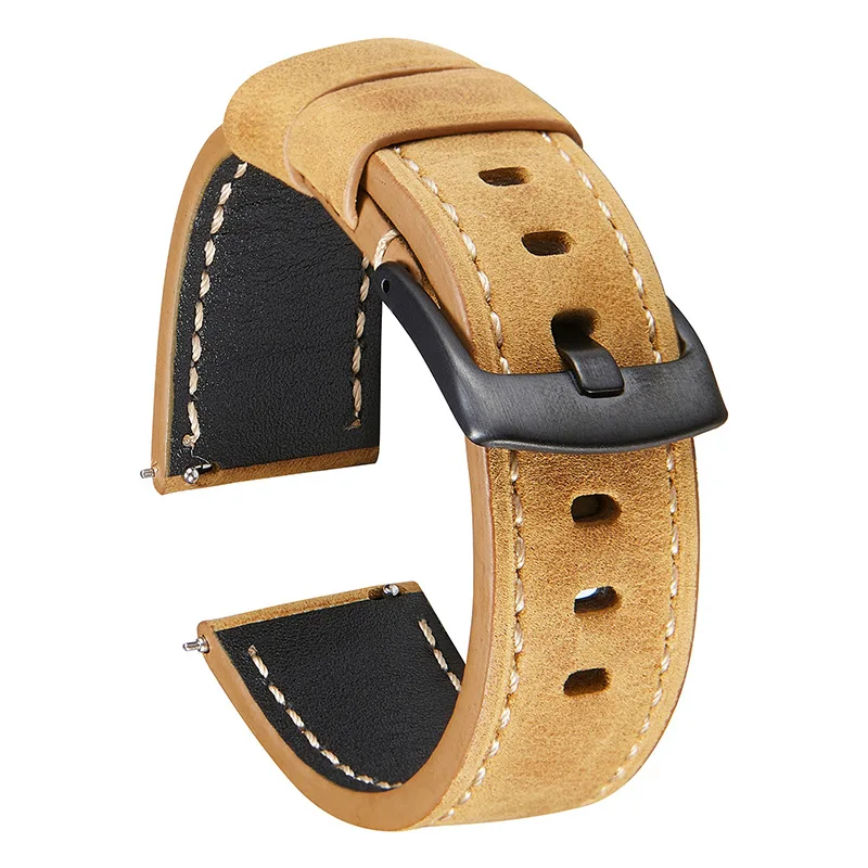 Cow Leather Watch Band Straps 20mm 22mm Wrist Belt Vintage Genuine Leather Watch Bracelet 24mm Quick Release