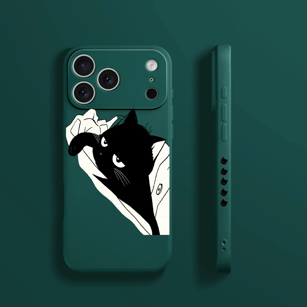 لطيف القط نمط غطاء من البولي يوريثان كوكه آيفون 17 ProMax 17 الهواء 16 15 14 13 12 11 برو ماكس XS Max7 8 Plus 16e 16 Plus