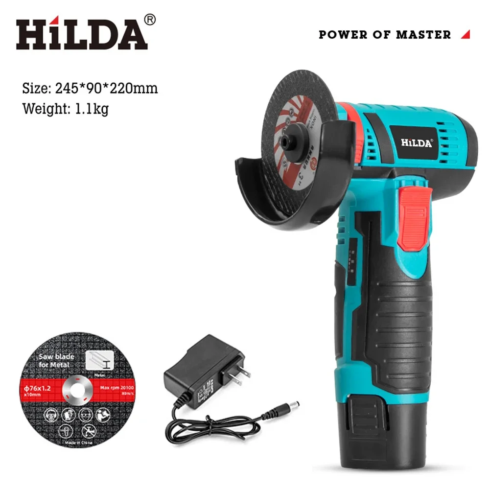 19500RPM Brushless Angle Grinder Cordless Polisher 12V Electric Car Polishing Machine 300W Diamond Cutting Grinder Power Tool