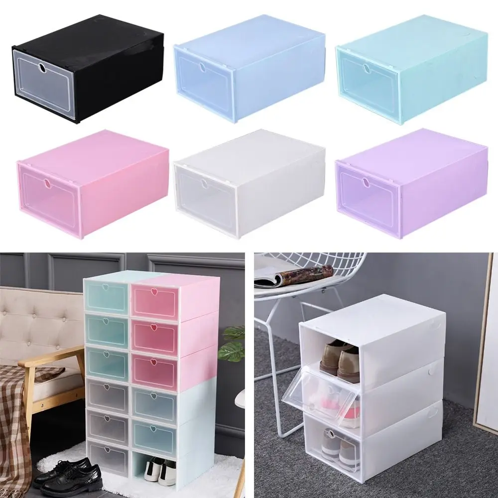 Plastic Foldable Protection Rack Footwear Holder Clear Shoes Storage Box Shoe Organizer Shoe Cabinet