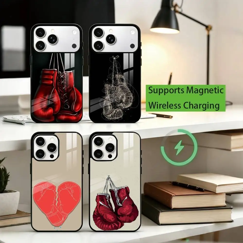 

A-Art Boxing Gloves Phone Case For iPhone17,16,15,14,13,12,11 Plus,Pro Supports Magnetic Wireless Charging