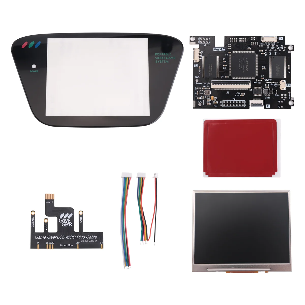 N20R-IPS V4.2 Kits MOD de tela pré-laminada para Game Gear Destaque brilho Tela LCD retroiluminada para console