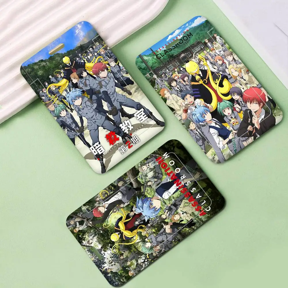 

A-Assassination Classroomes 1 Pcs Sliding ID Badge Holder With Clear Window ID Card Protector For Office School Staff Student