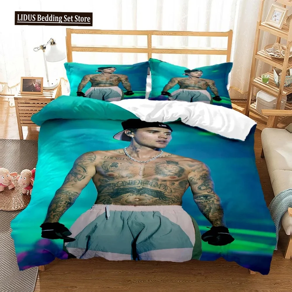 Singer Justin Bieber Fashion 3D Printed Bedding Queen Bedding Set Customized King Size Bedding Set Soft And Comfortable