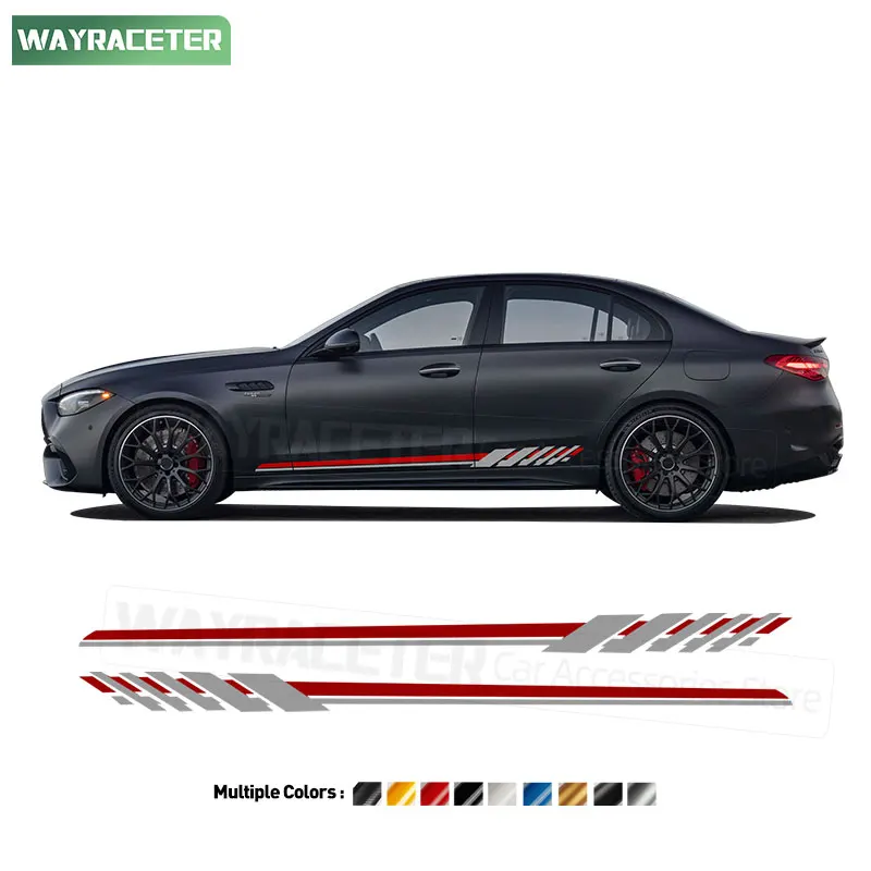 

2 шт. AMG C63 S Final Edition, виниловая наклейка на боковую полоску из углеродного волокна для Mercedes Benz W206 S206 C43 C Class 2025 C300