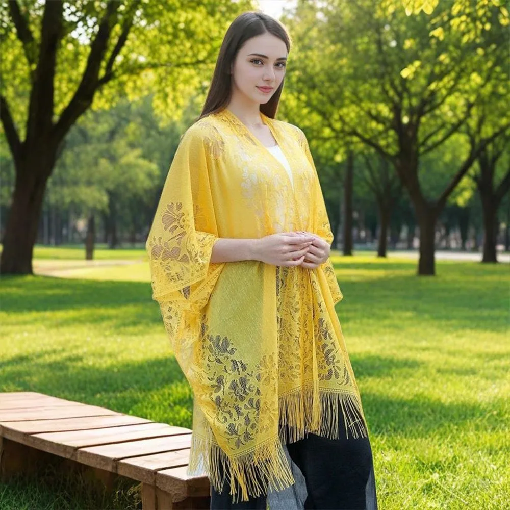 

Модное летнее пляжное платье-накидка из кружева с цветочным узором, свободного кроя, для женщин