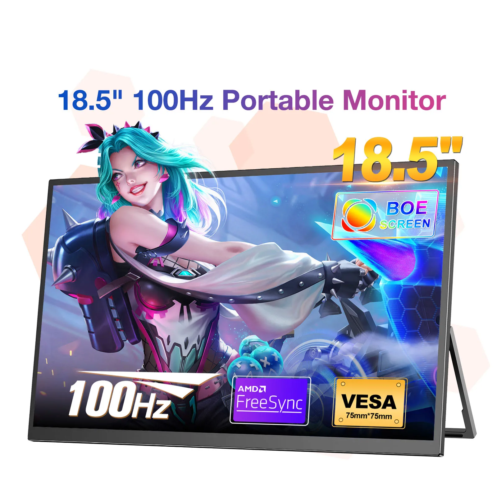 17,4/18,5/19 inch draagbare gamingmonitor 4K 2160P 100Hz 144Hz HDR HDMI Type C voor telefoon, NS, PS5, XBOX, PC, laptop Uitbreidingsscherm