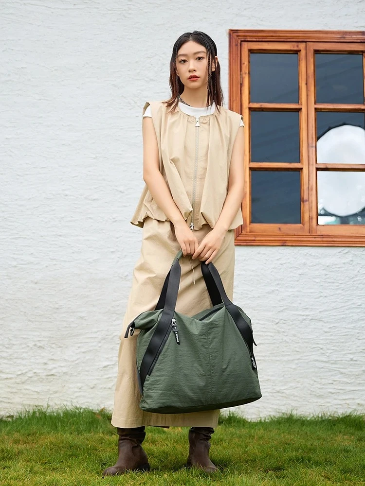 

EPOL Large Capacity Handbag Women 2025 New Crossbody Bag Unisex Canvas Tote Bags Travel Lightweight Zipper Shoulder Bag 3043-09