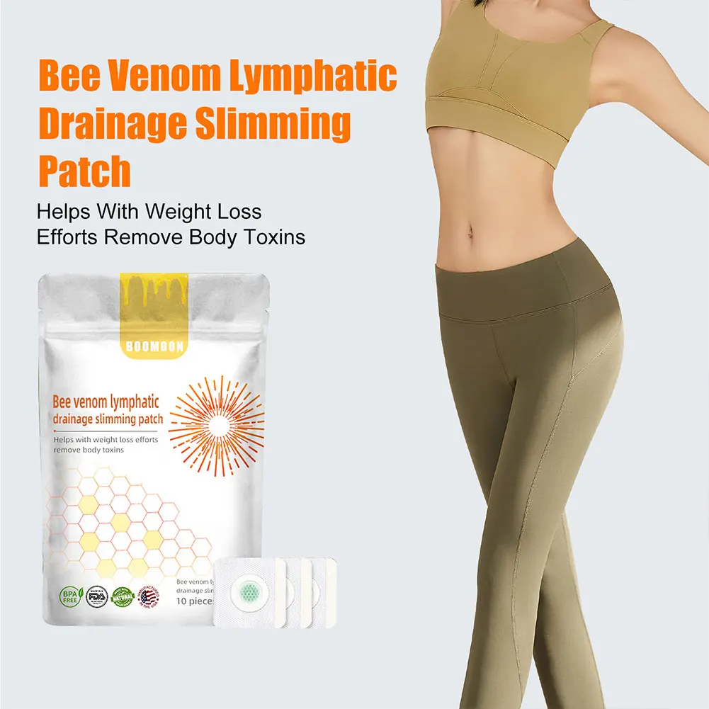 7/10Pcs Bee Venom Lymphatic Drainage Patch Weight Loss Slimming Navel Sticker Fat Burning Anti-Swelling Slimming Patch