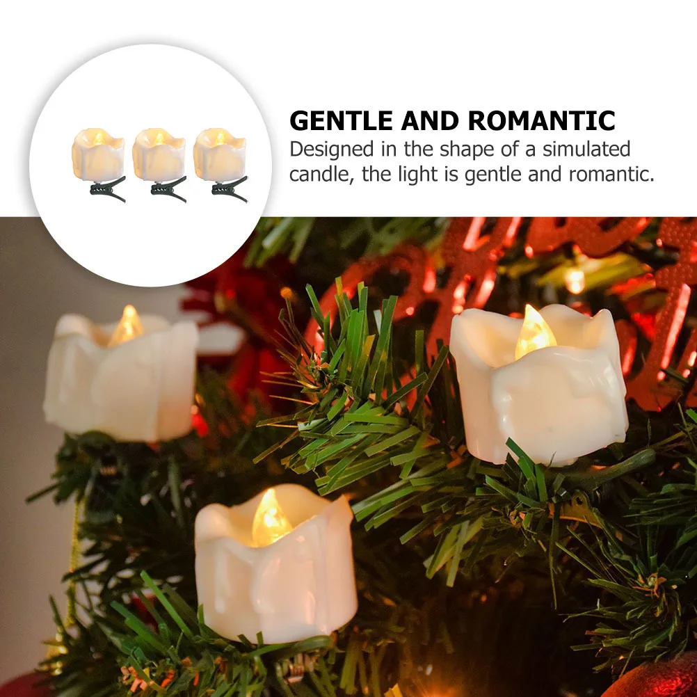 9 lampade a LED con design a fiamma simulata per la decorazione dell'albero di Natale, illuminazione festosa, ornamento per luce da tè