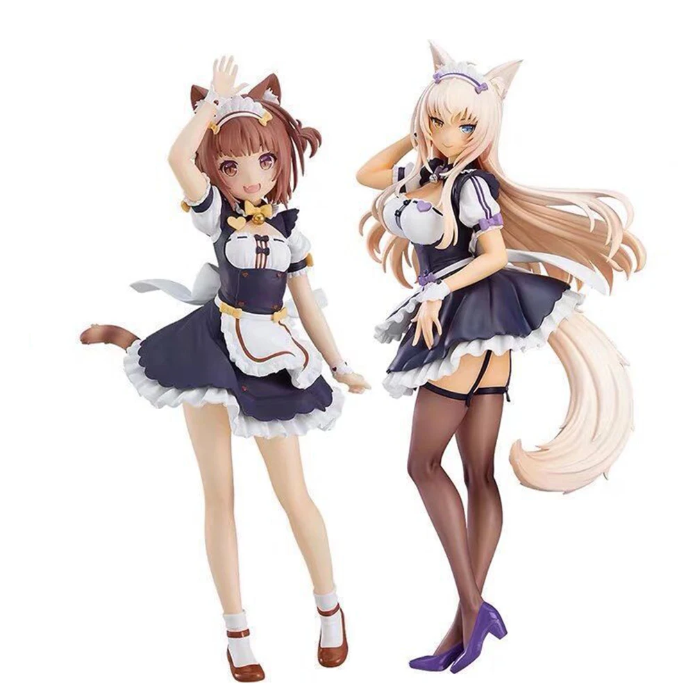 Anime Game Figure Coconut Figure Beautiful Maid Outfit Action Figure Azuki Figurine Lovely Cat Girl Model Collection Anime Gifts