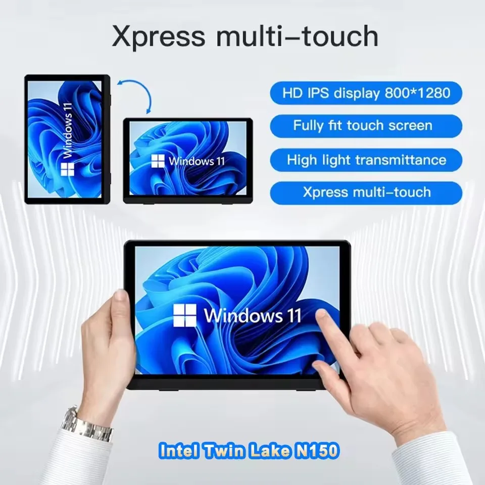 

SZBOX 7-дюймовый портативный мини-ПК Intel Twin Lake N150 с сенсорным экраном, планшет с Windows 11, 16 ГБ DDR5, Wi-Fi6, BT 5,2, настольный карманный компьютер