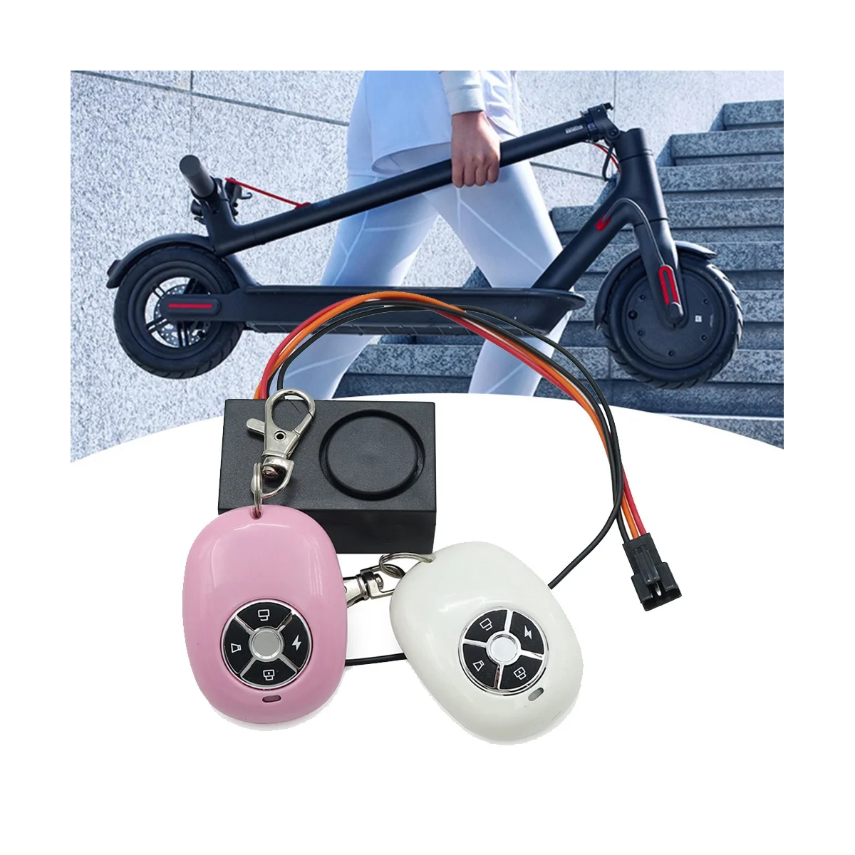 Anti-Theft Key Alarm for KUGOO M4 36V-48V Mini Folding Electric Scooter Remote Control Anti-Theft Device Kit Single-Head