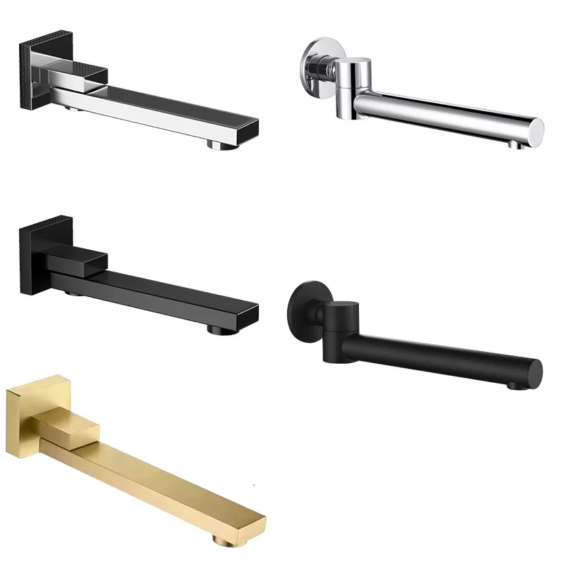 

Настенный излив для смесителя, латунь, хромированный квадратный и круглый кронштейн для душа, аксессуары для смесителя для ванны, отрывный