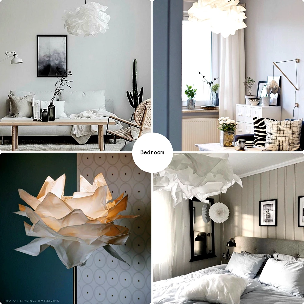 42 سنتيمتر الفن سحابة غطاء مصباح زهرة ضوء الظل عاكس الضوء السقف الديكور الثريا قلادة لغرفة المعيشة غرفة نوم بار استخدام